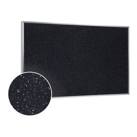 Ghent Ghent 3' x 4' Bulletin Board - Confetti Recycled Rubber Surface - Silver ATR34-CF
